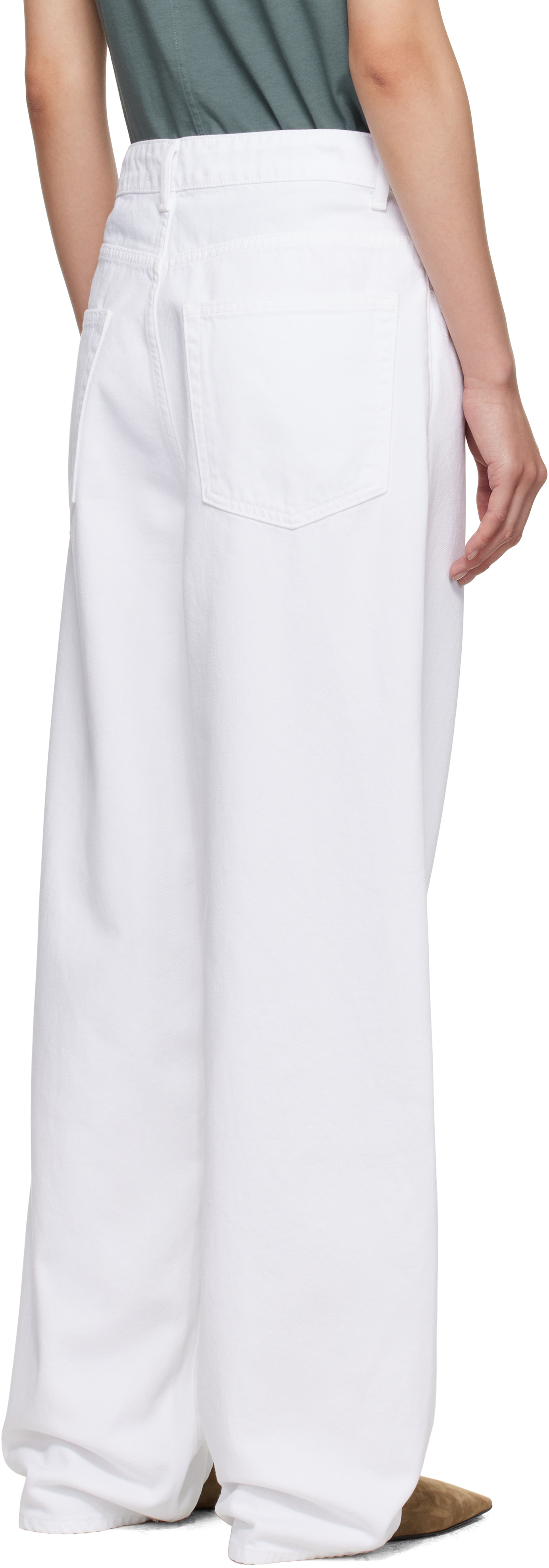 White Signature Baggy Fit Jeans