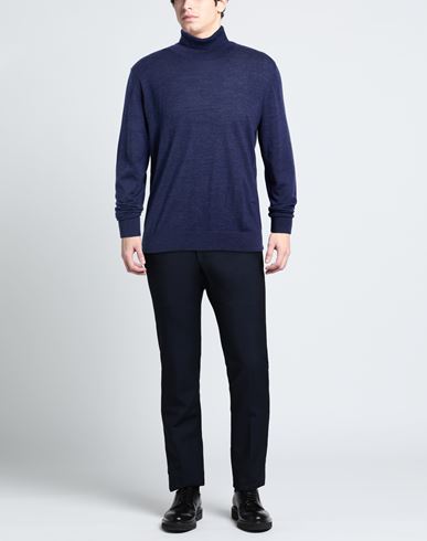 Man Turtleneck Navy Size 46 Merino Wool