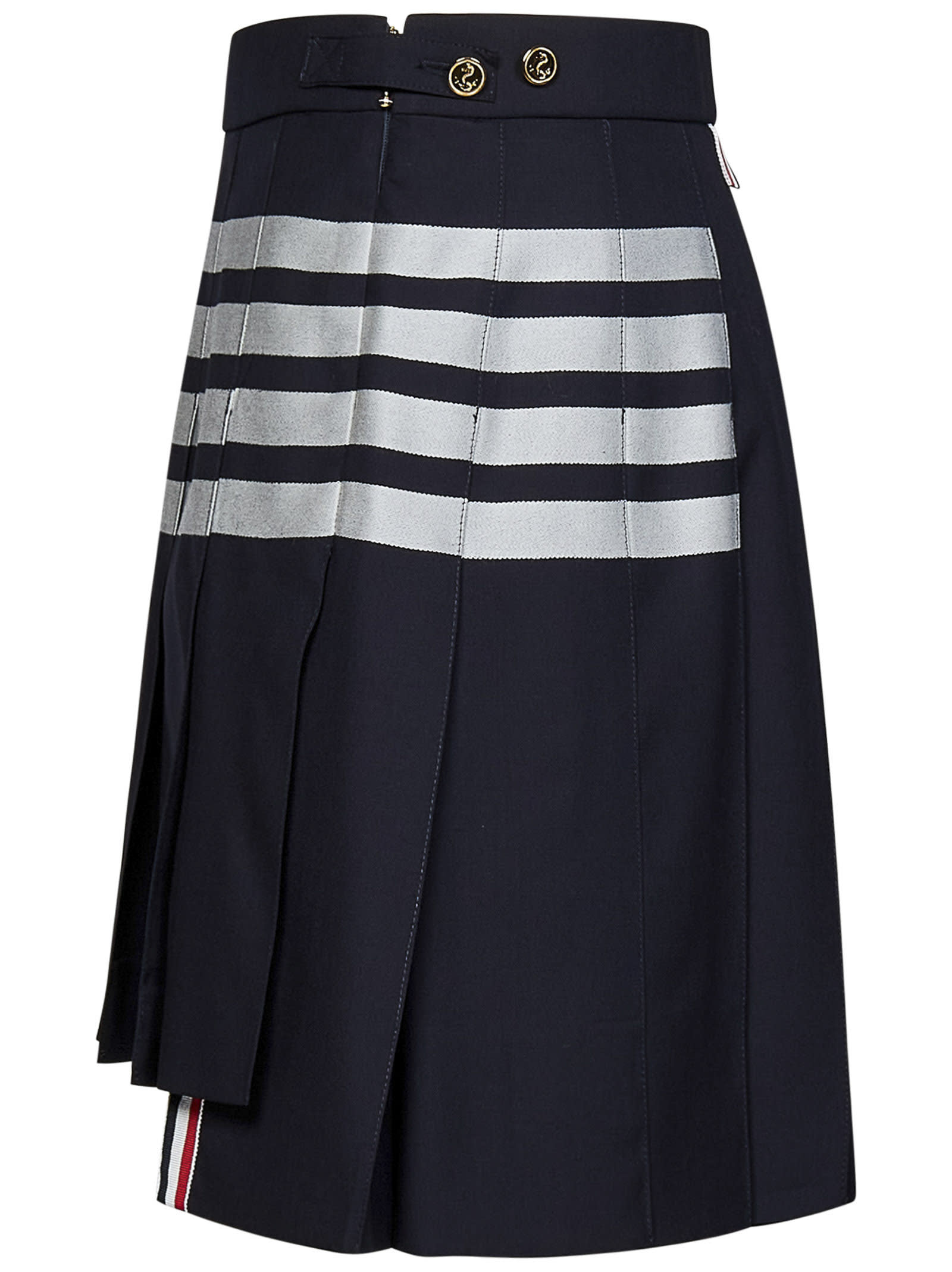 4-Bar pleated miniskirt