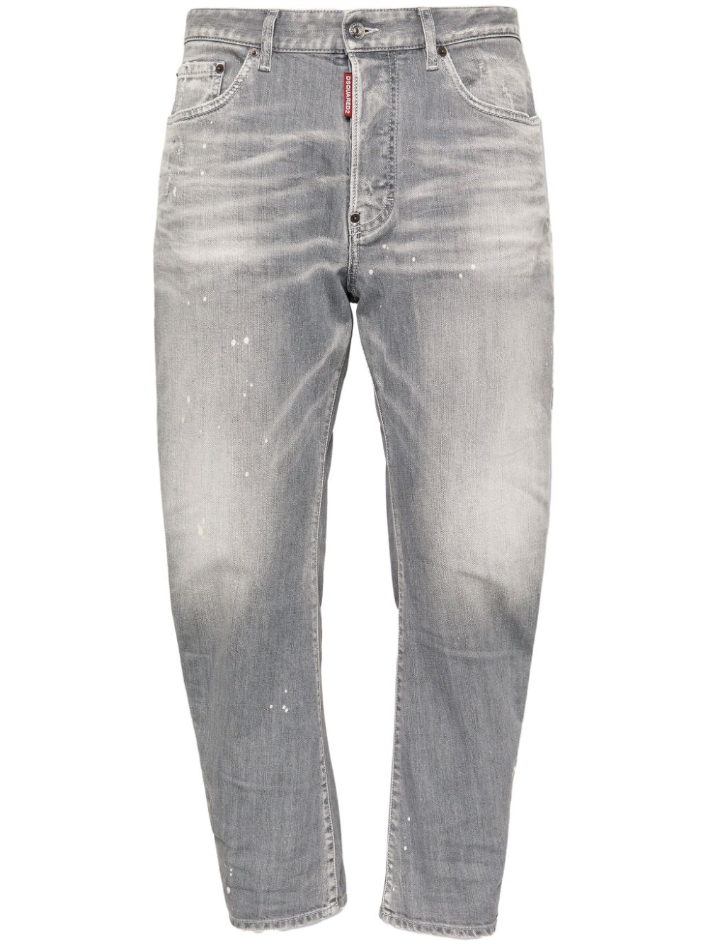 Mid-rise straight-leg jeans - Grey