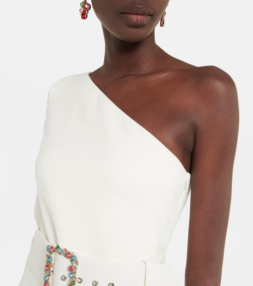 Asymmetrical crêpe midi dress