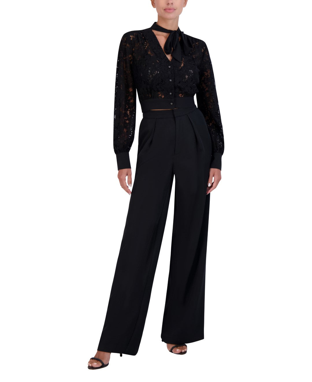 LONG SLEEVE BLOUSON TOP SCARF