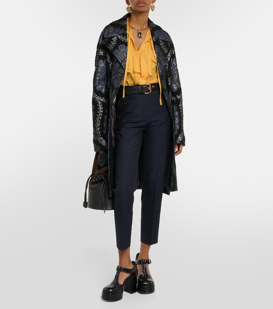 Ruffled silk blouse