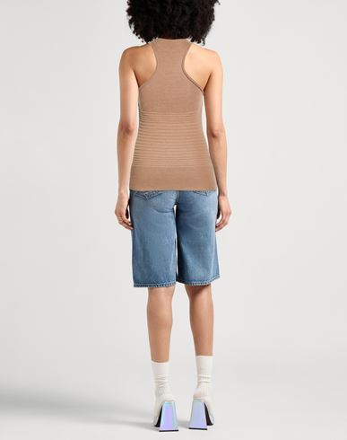 Woman Tank top Camel Size 4 Micro modal, Nylon, Merino Wool