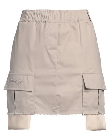Disclaimer Woman Mini skirt Beige Size L Cotton, Elastane
