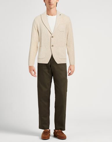 Man Blazer Beige Size 42 Cotton, Acrylic