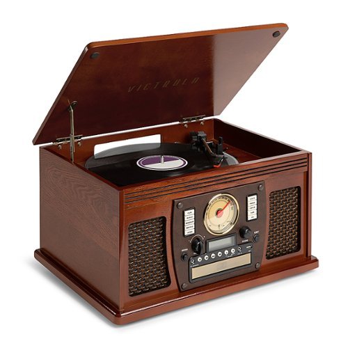 Navigator 8-in-1 Classic Bluetooth Record Player with Turntable - Mahogany