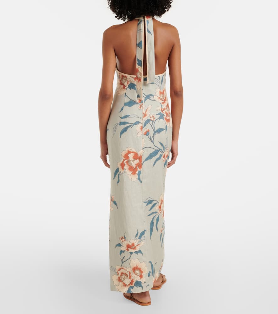 Floral linen maxi dress