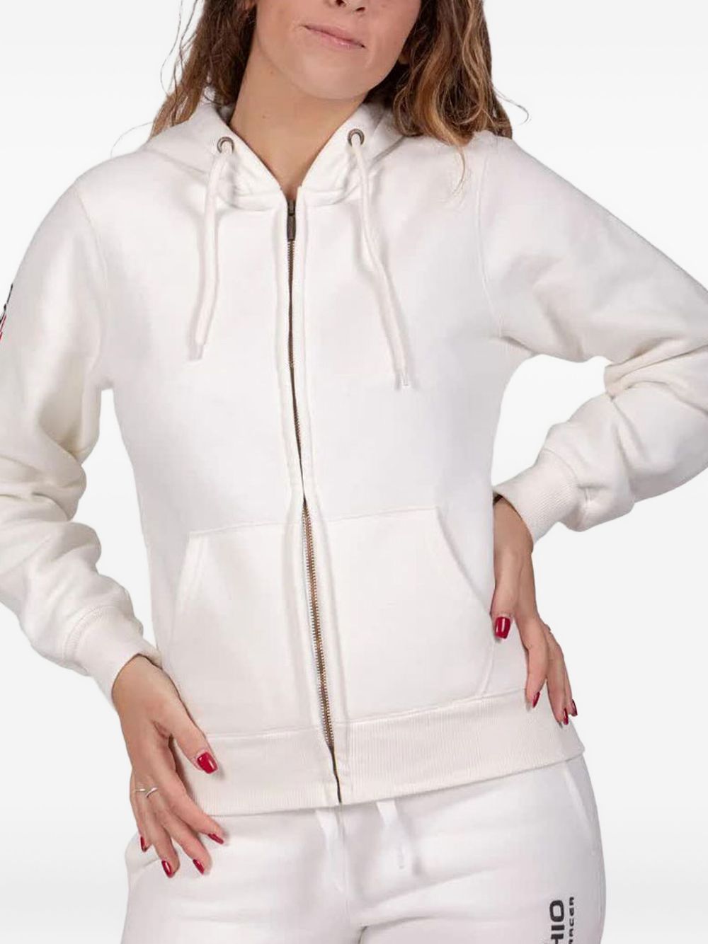 PODHIO logo-embroidered hoodie - White