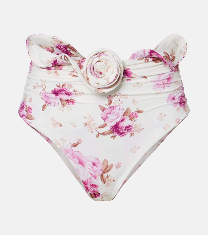 Floral-appliqué bikini bottoms