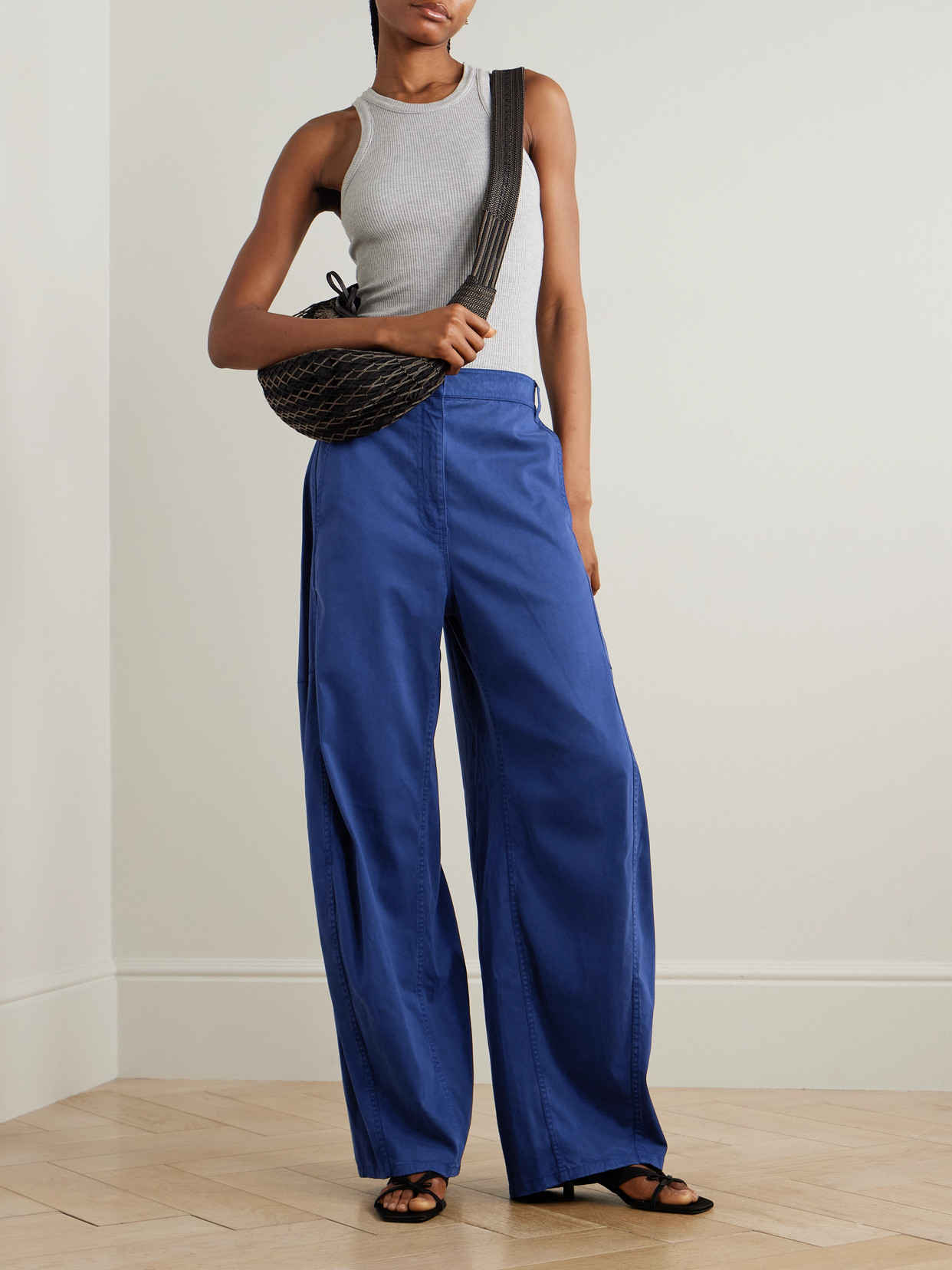 Sid Tencel Lyocell-blend Wide-leg Pants - Blue