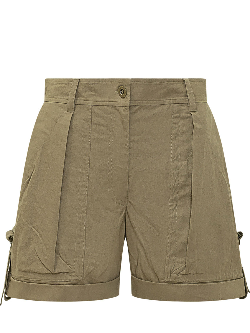 Green Solid Shorts