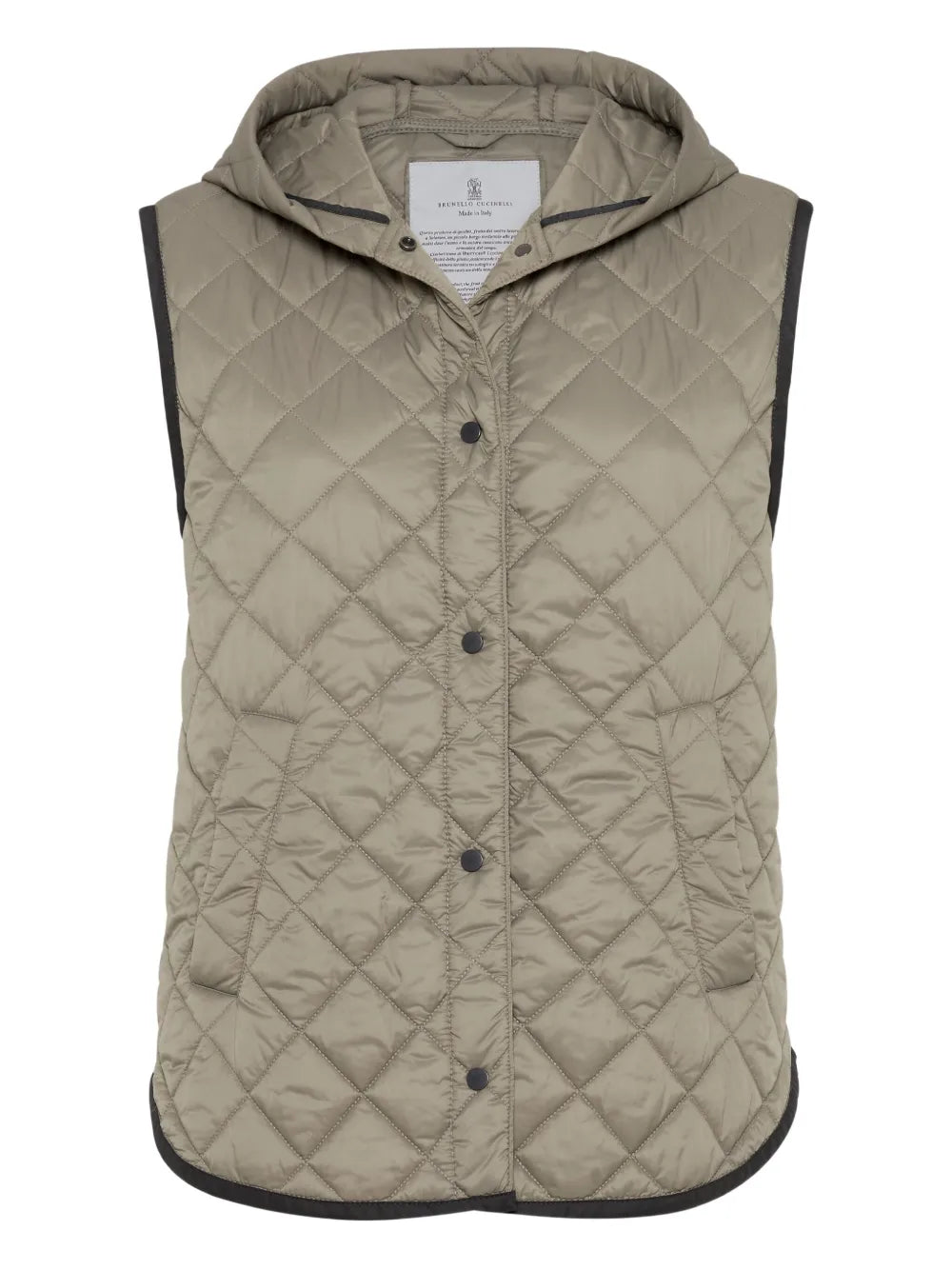 Quilted Vest — Beige