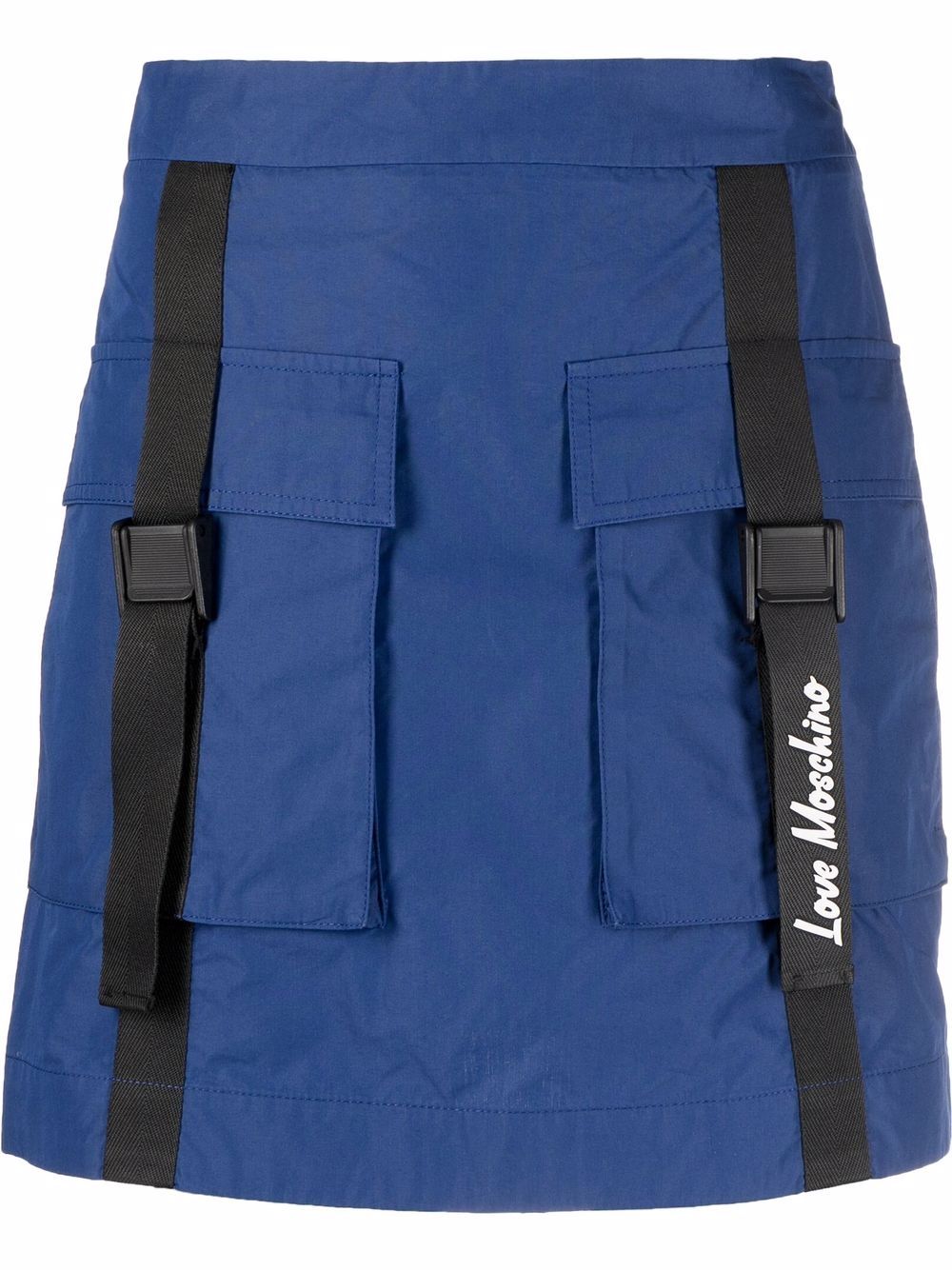 High-waisted cargo skirt - Blue