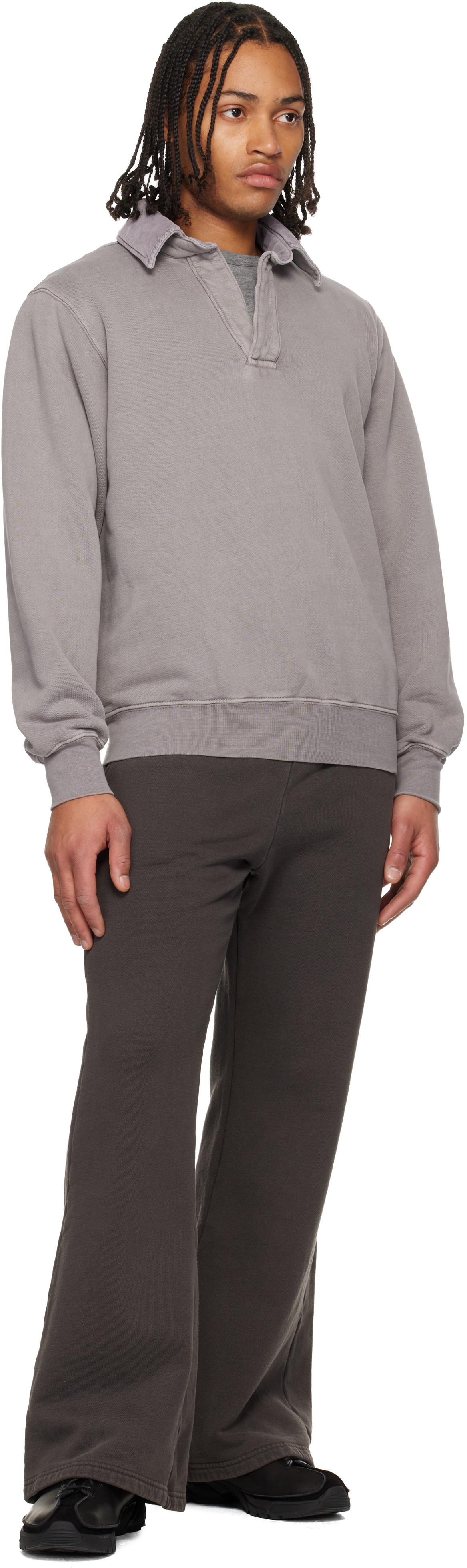 Gray Moto Back Polo