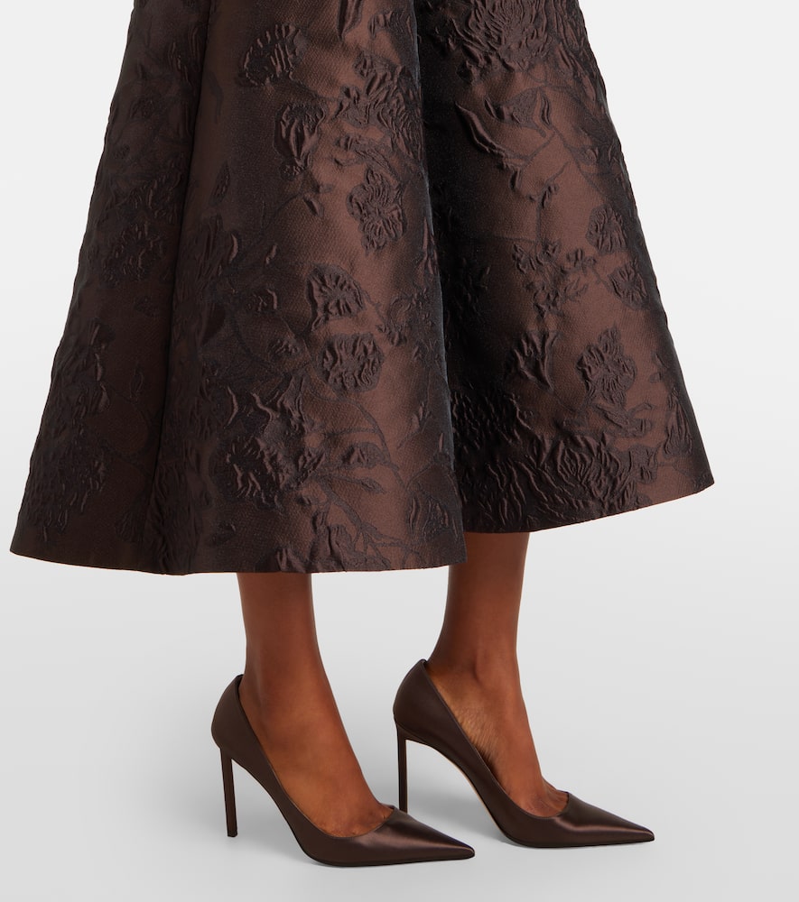 Flared embroidered midi dress