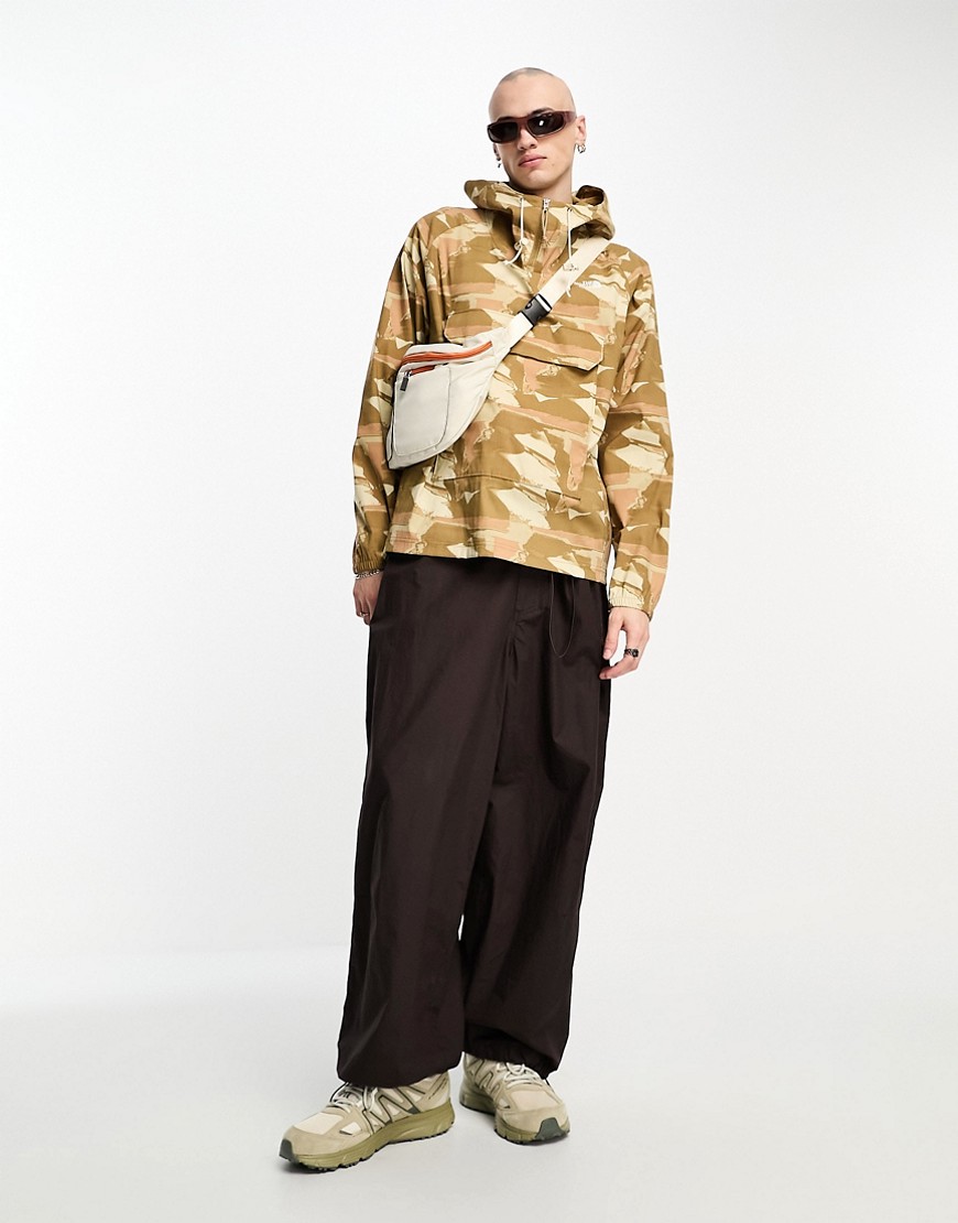 Class V pullover jacket with abstract print in beige-Gray