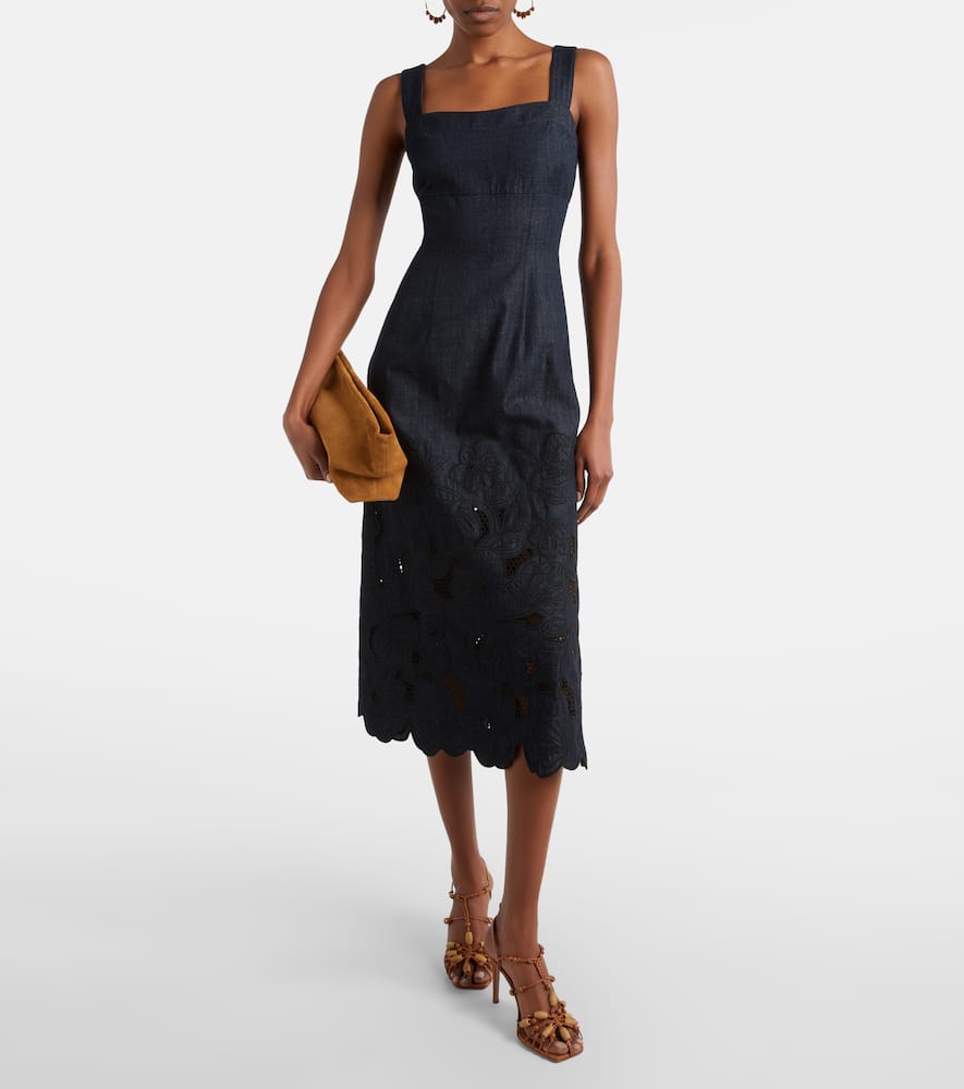 Rosaura floral denim midi dress