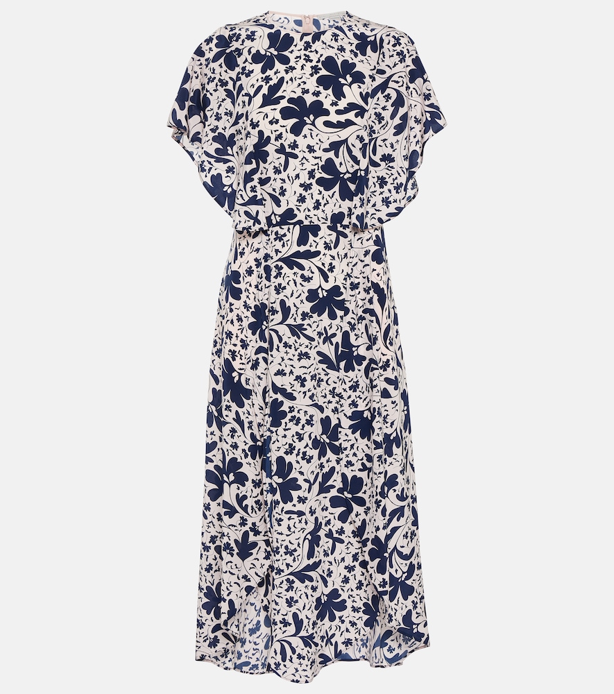 Floral silk midi dress