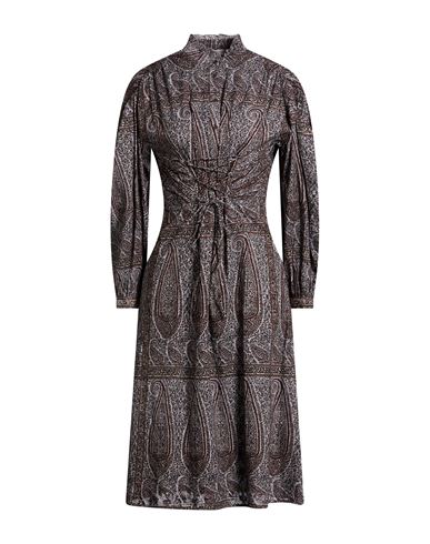 Woman Midi dress Grey Size L Cotton