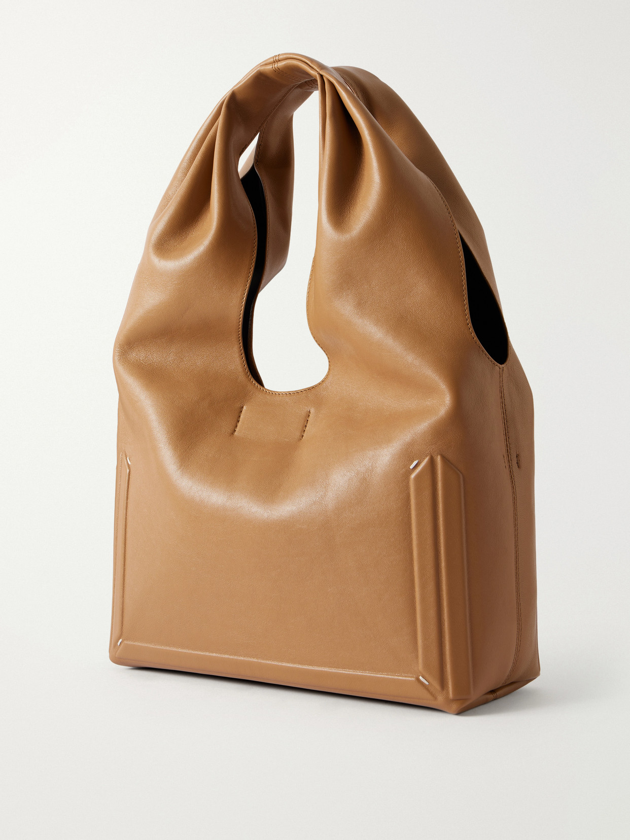 Box Medium Leather Shoulder Bag - Brown
