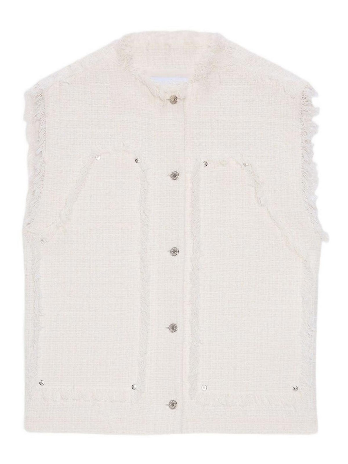 M. S.G. M. White Sleeveless Vest In Cotton