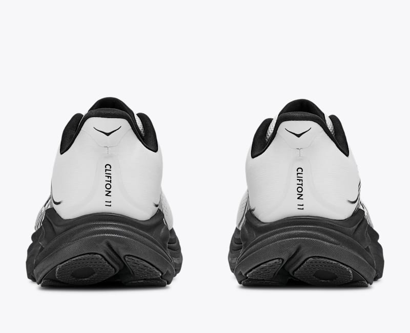 HOKA Men's Clifton 11 Shoes in White/Black