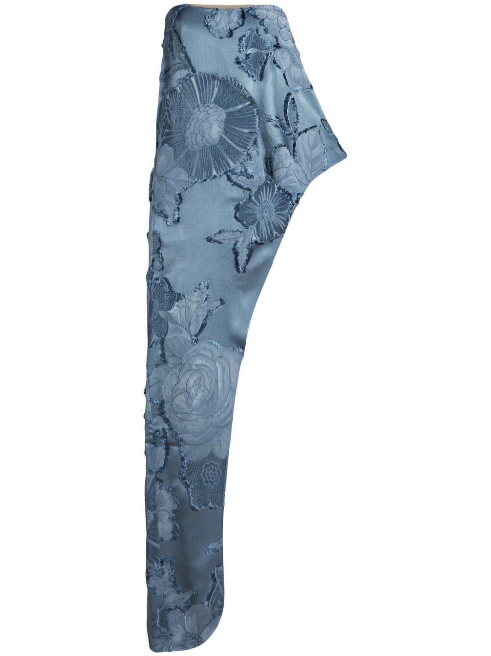 Floral-jacquard asymmetric top - Blue