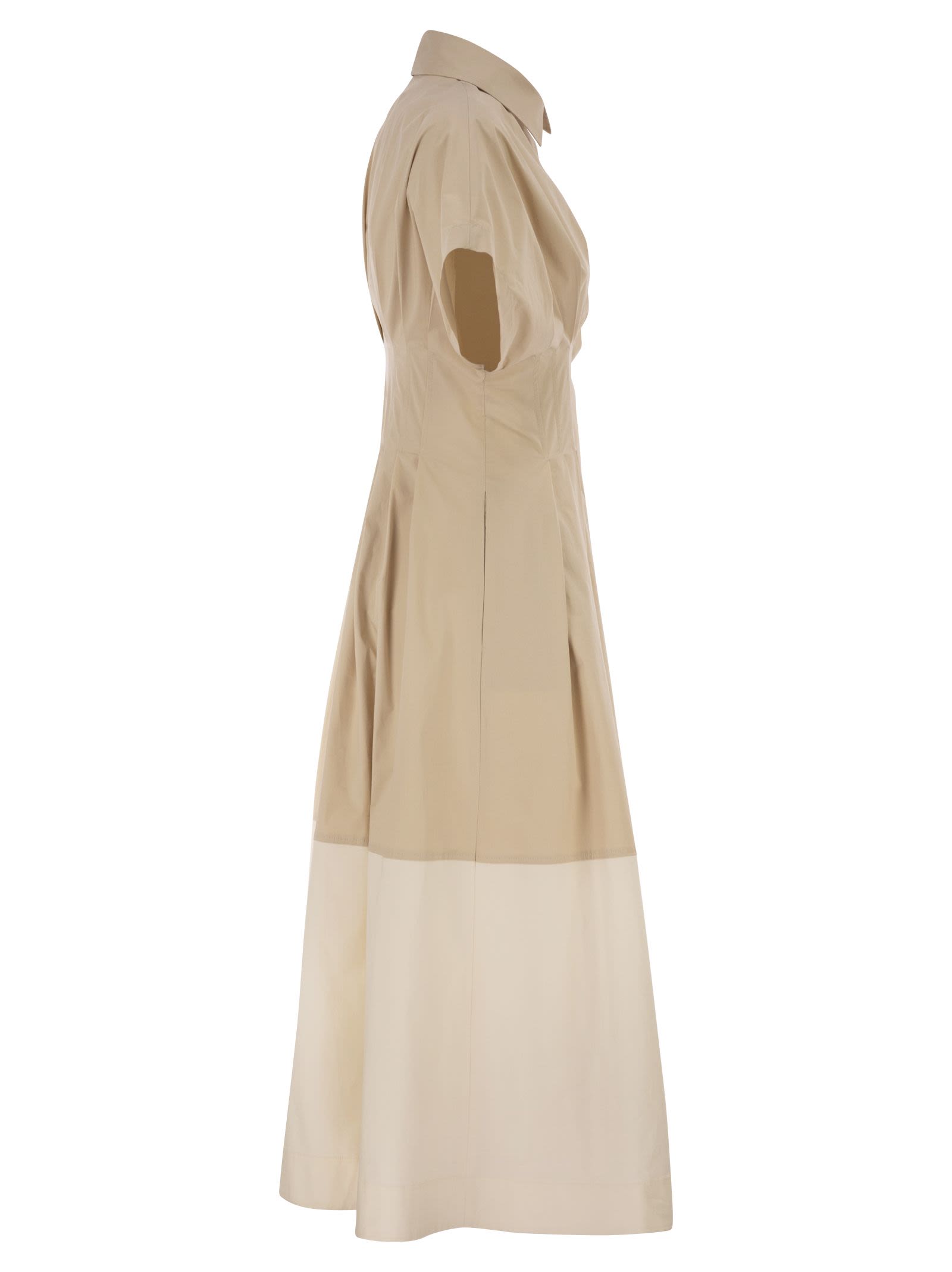 Antonelli Firenze Cotton Stretch Shirt Dress With Pleated Waist