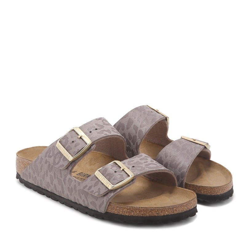 Women's Arizona Footbed Sandals (Grey Taupe Leopard)