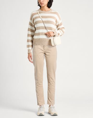 Woman Jeans Beige Size 10 Cotton, Elastane