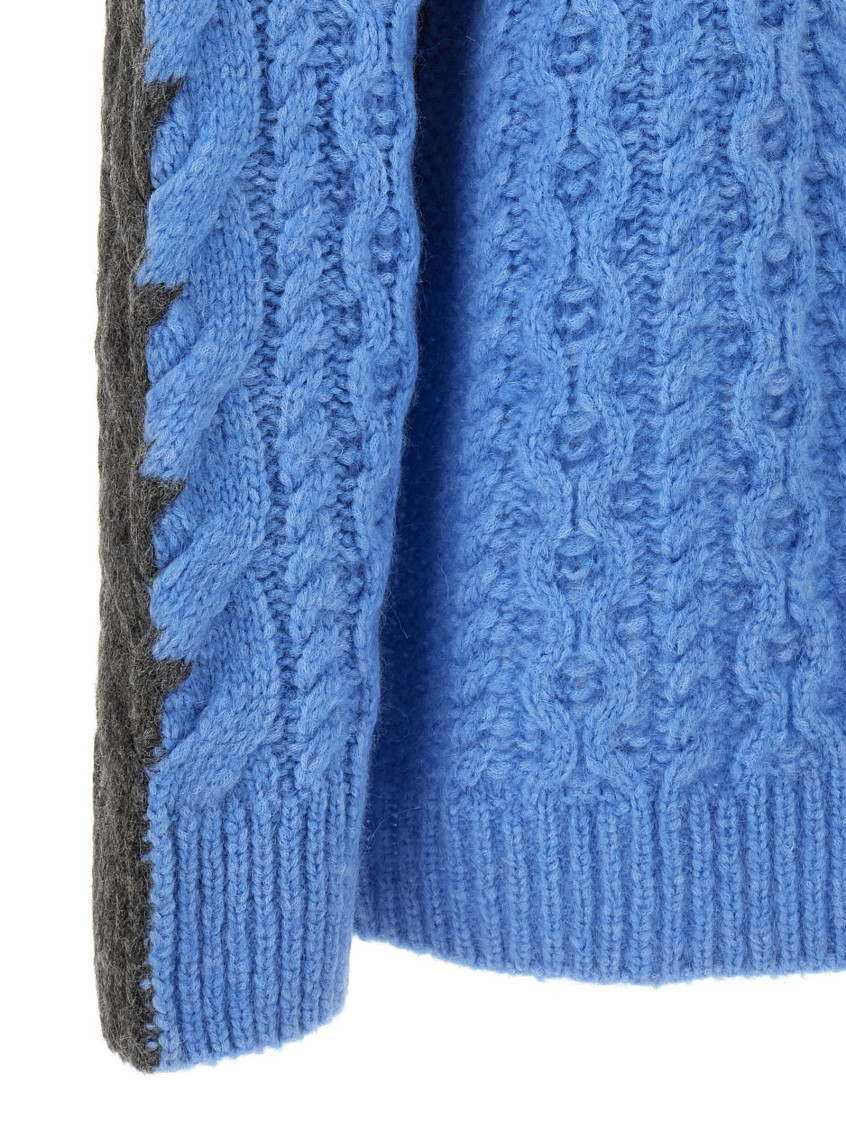 Two-tone Alpaca Blend Turtleneck Sweater
