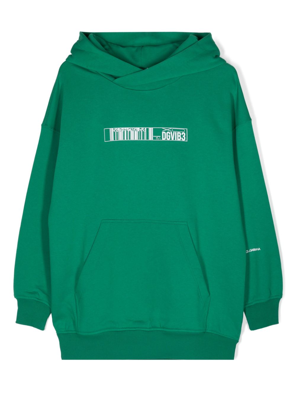 DGVIB3-print cotton hoodie - Green