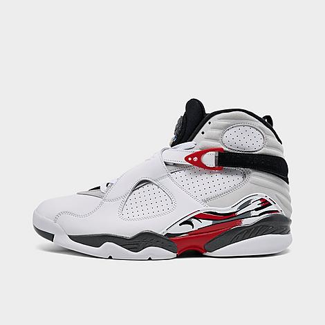 Men's Air Retro 8 Basketball Shoes in White/Black/True Red