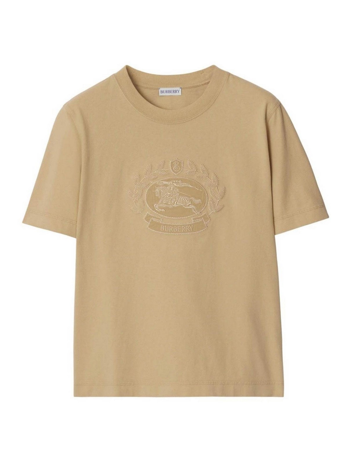 Logo-embroidered cotton T-shirt - Neutrals