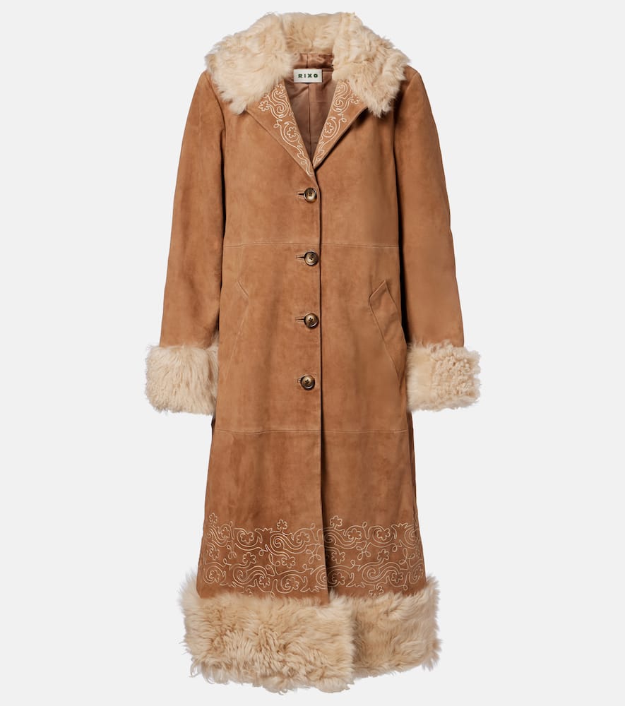 Cienna embroidered suede coat