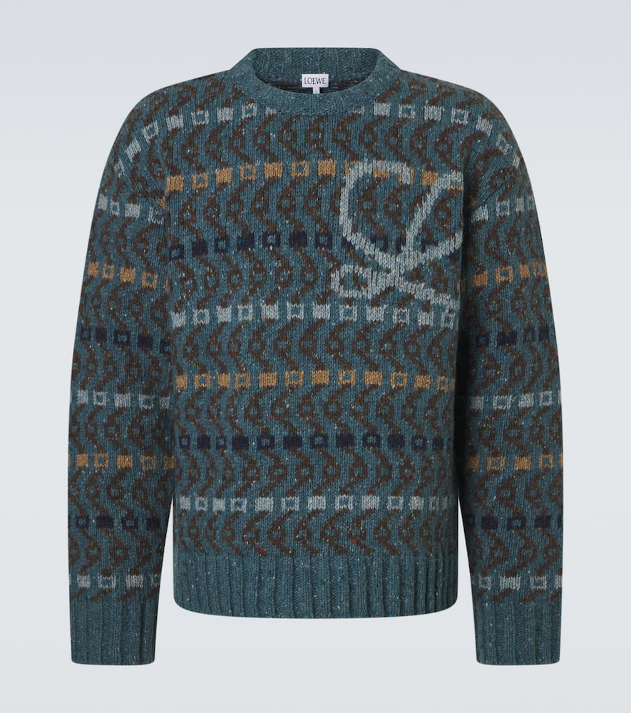 Logo intarsia wool-blend sweater