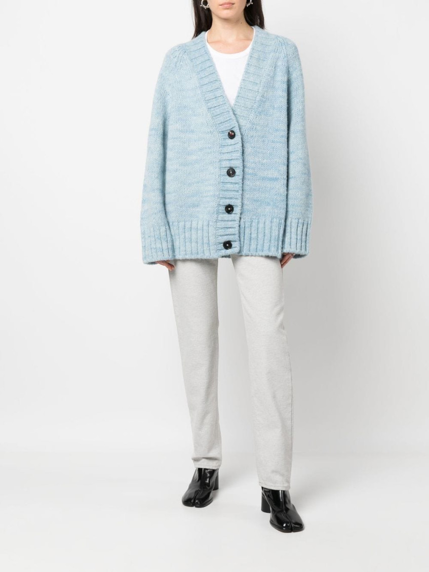 V-neck button-up cardigan
