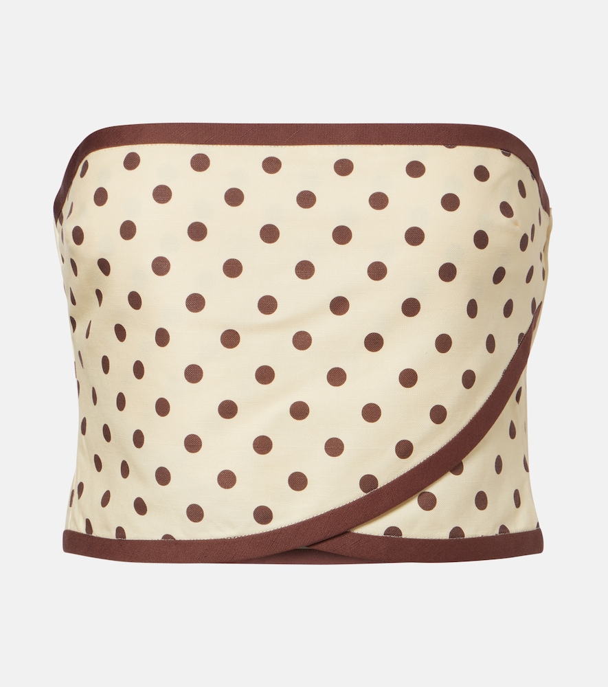 Bowie linen and cotton crop top