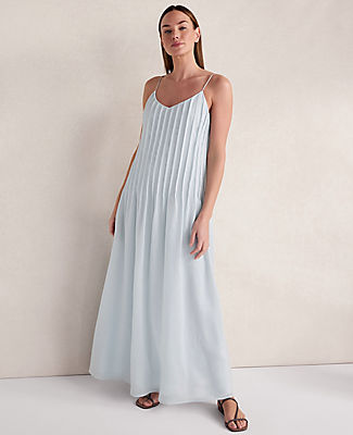 Ann Taylor Haven Well Within Ramie Blend Pintuck Maxi Dress