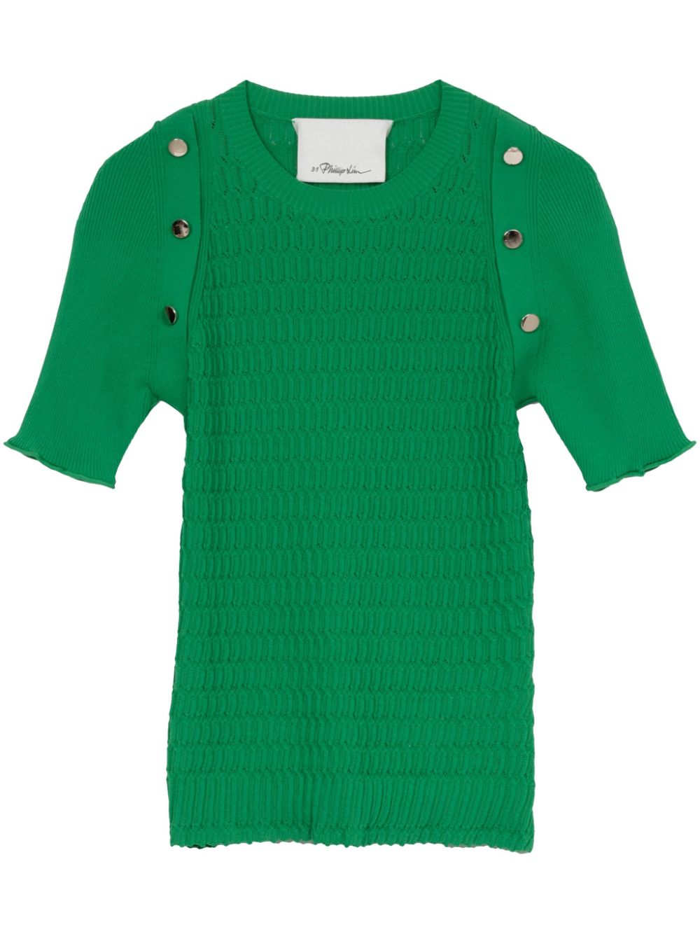 Round-neck honeycomb top - Green
