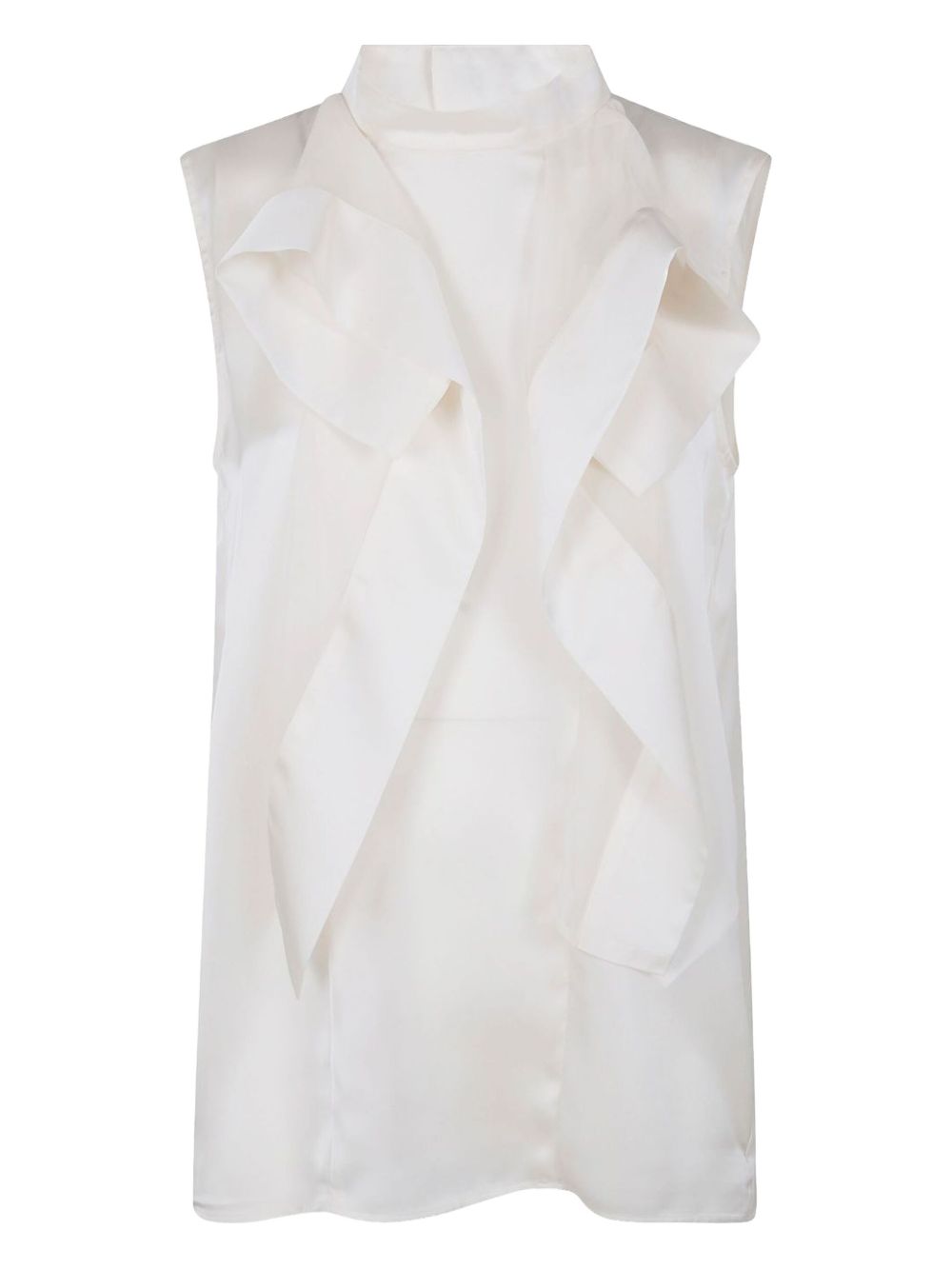 Sacai ruffle-detail sleeveless top - Beige