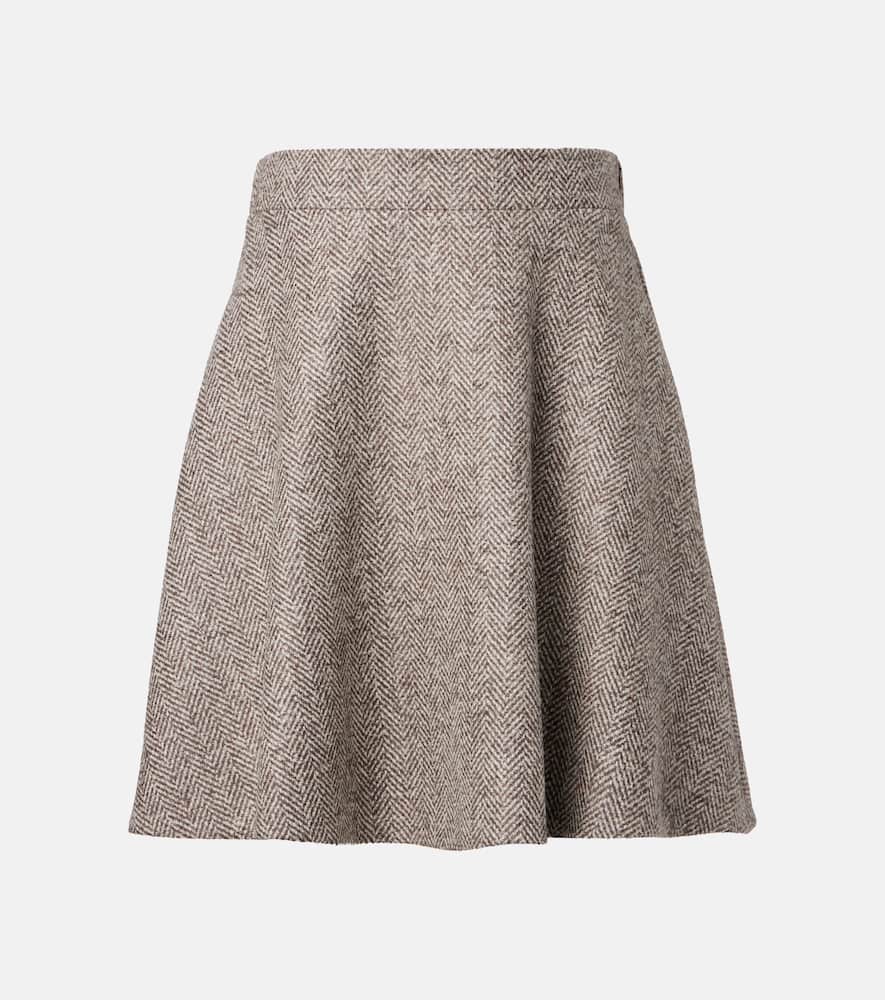 High-rise wool-blend miniskirt
