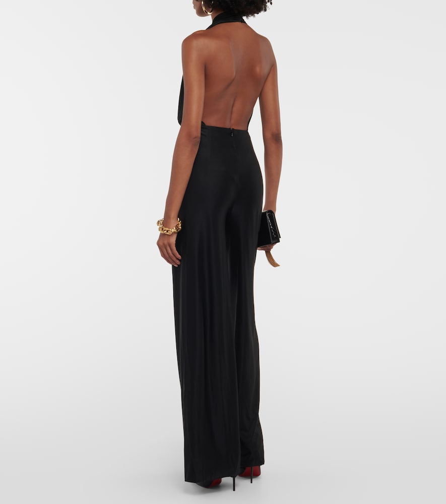 Halterneck jersey jumpsuit