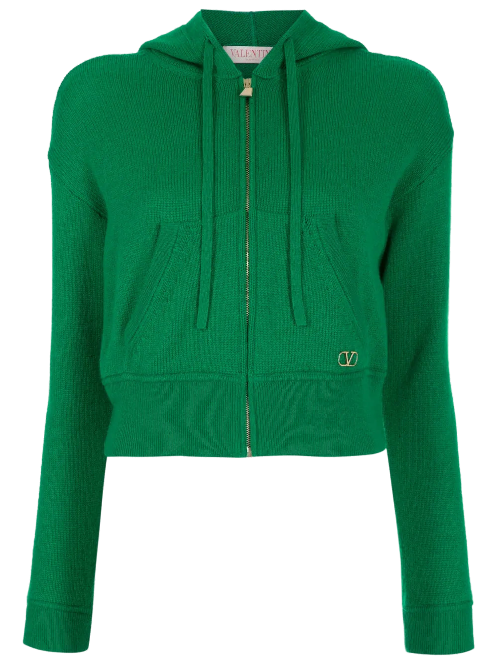 Logo-Plaque Cashmere Hoodie — Green