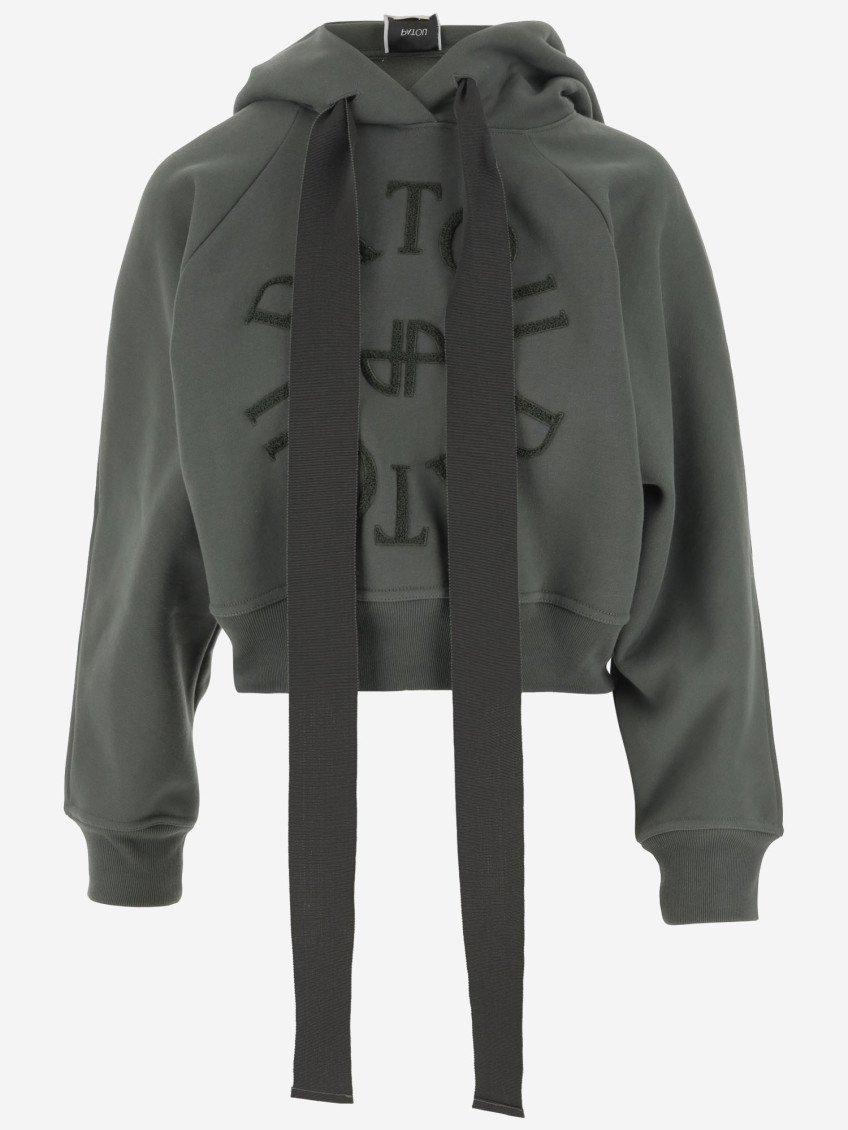 Medallion long-sleeve hoodie - Green