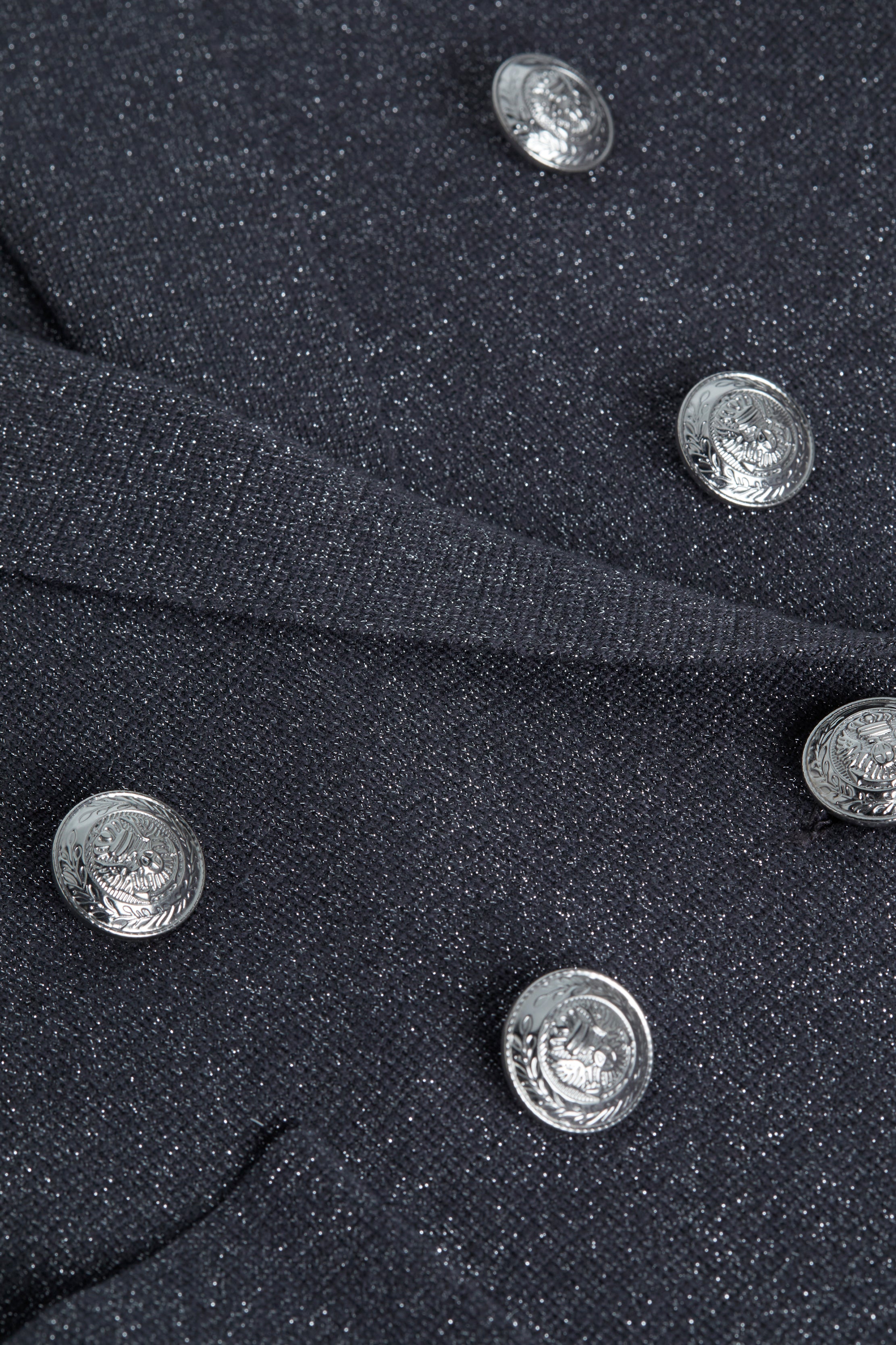 Kenzie Metallic Knit Blazer In Dark Shadow/Silver