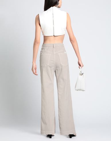Woman Pants Cream Size 28 Cotton, Elastane