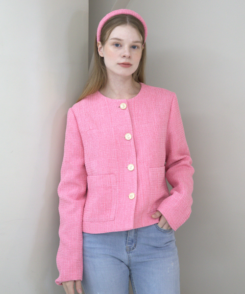 Pink tweed jacket