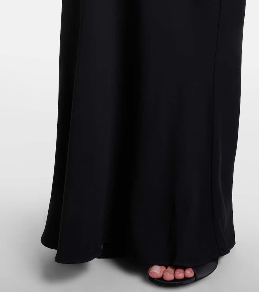 Cutout lace-trimmed jersey gown